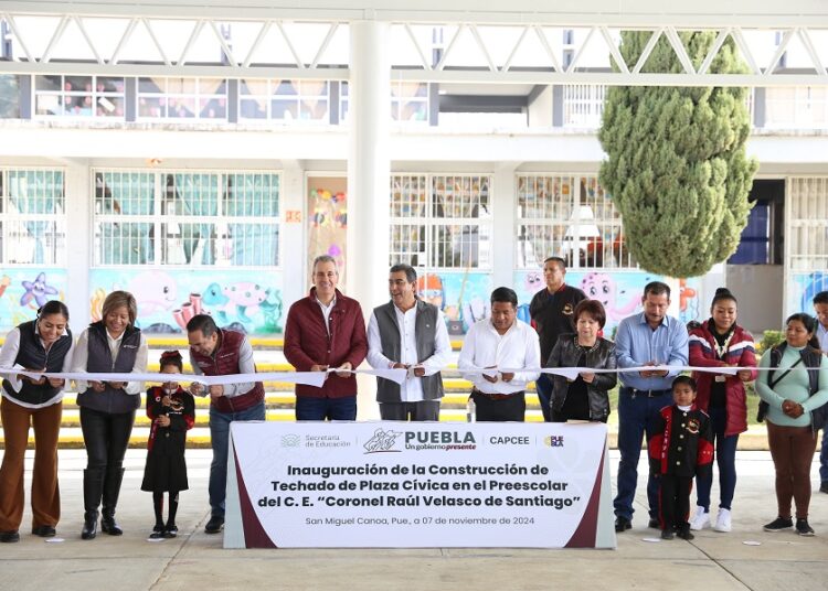 Céspedes inaugura construcción de techados en escuelas de Canoa