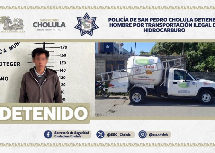 Policía de SPCH detiene a hombre por transportación ilegal de hidrocarburo