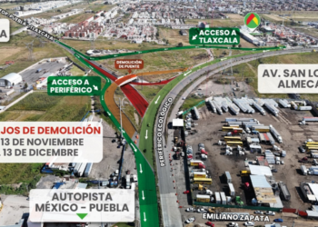 Inician demolición de puente en Periférico y Autopista a Tlaxcala