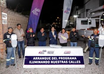 Lupita Cuautle mejora alumbrado público en San Andrés Cholula