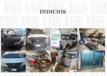 En Chiautzingo la FGE aseguró vehículos robados y autopartes