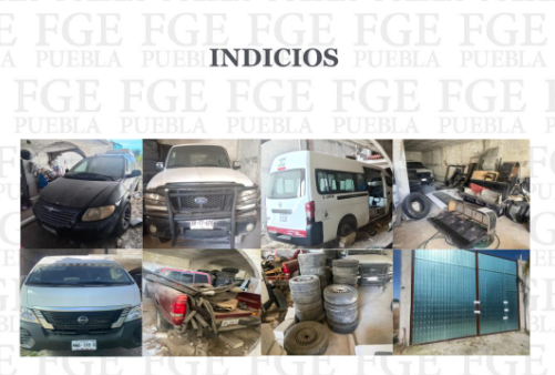 En Chiautzingo la FGE aseguró vehículos robados y autopartes