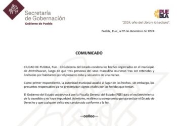 Mueren tres hombres linchados en Atzitzihuacan