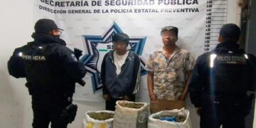 SSP detiene a 2 hombres en posesión de 36 kilos de marihuana
