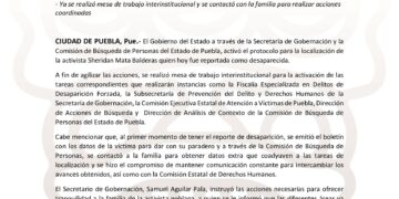 Gobierno Estatal activa protocolos de búsqueda para localizar a la activista Sheridan Mata