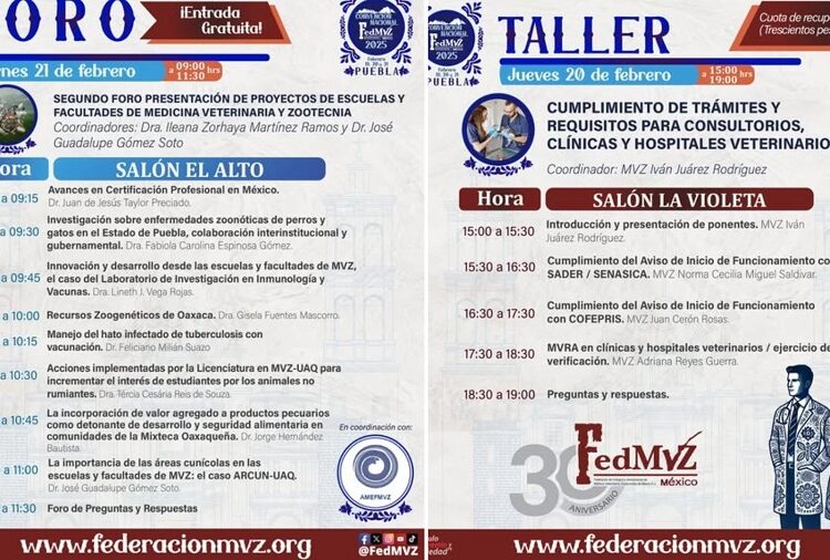 Convención Anual de Médicos Veterinarios 2025 será en Puebla