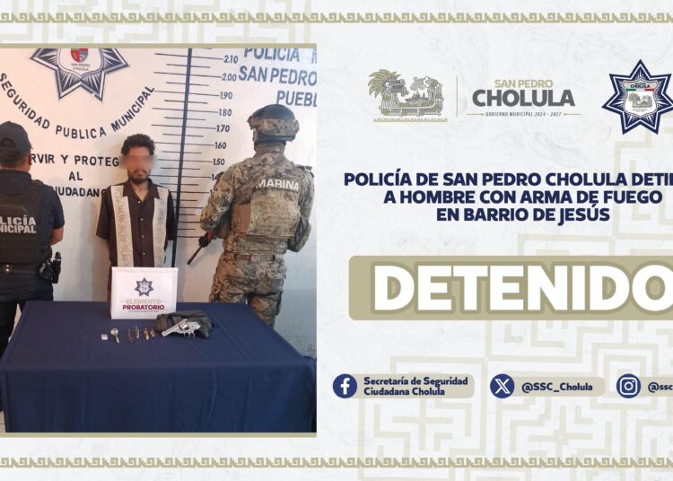 Policía de San Pedro detiene a sujeto con arma de fuego en Barrio de Jesús