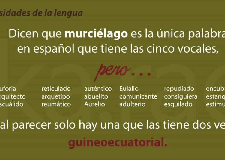 Las palabras con cinco vocales
