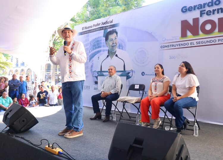 Liz Sánchez y Noroña realizan asambleas en Puebla rumbo a elección judicial