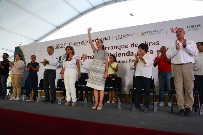 Inicia programa de vivienda para el bienestar en Quintana Roo donde se construirán 22 mil viviendas en el sexenio