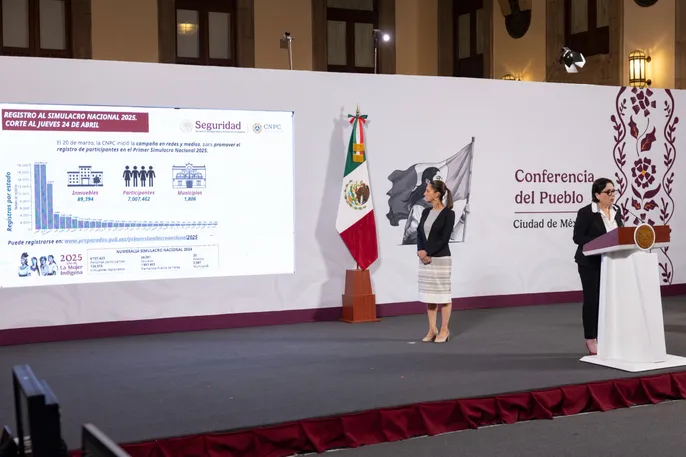 «La prevención es nuestra fuerza»: presidenta Claudia Sheinbaum llama a participar en el primer simulacro nacional 2025 el próximo 29 de Abril