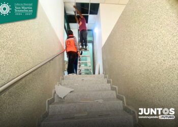 Lluvias provocan daños en presidencia municipal de Texmelucan