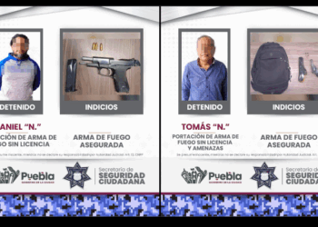 SSC detiene a 2 hombres por portación de arma de fuego sin permiso