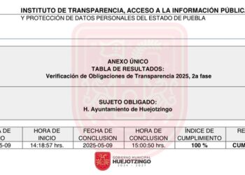 Reconocen a Gobierno de Huejotzingo como Gobierno 100% Transparente