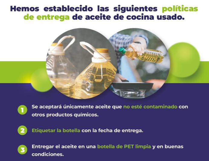 Lleva el aceite vegetal que no te sirva a Agua de Puebla; le harás un bien al planeta