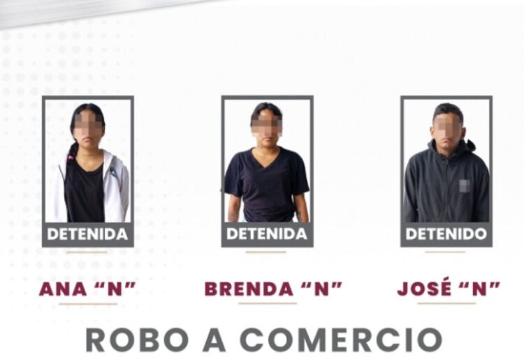 SSC detiene a 3 personas por robo a comercio