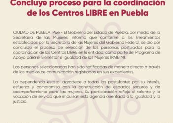 Concluye proceso para la coordinación de los Centros Libre en Puebla 