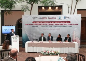 Firman convenio Comce-sur y Ayuntamiento de Puebla