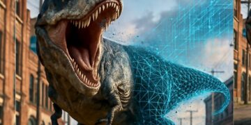 Un dinosaurio ante el meteorito de la IA