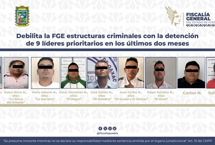 FGE detiene a 9 líderes criminales en 2 meses