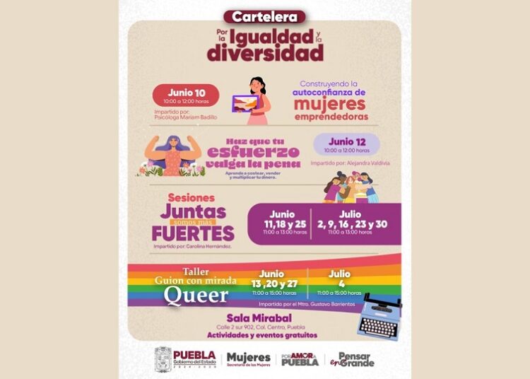 Secretaría de las Mujeres invita a talleres de empoderamiento y diversidad