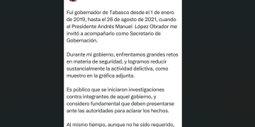Tardía e inverosímil, respuesta de Adán Augusto