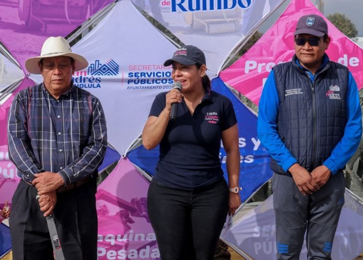 Lupita Cuautle mejora seguridad e imagen urbana en Tlaxcalancingo