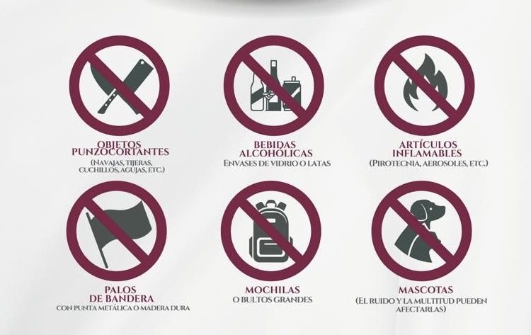 Estos son los objetos que no podrás ingresar al Grito de Independencia