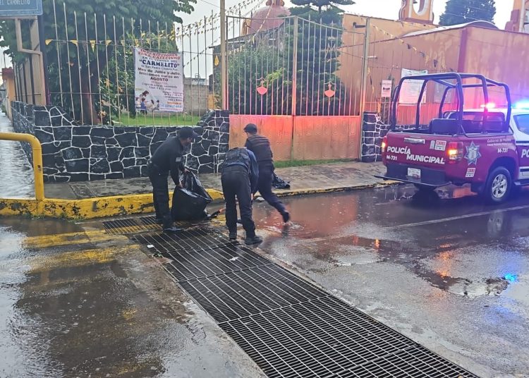 Activan brigada pluvial en San Pedro Cholula tras fuerte tromba