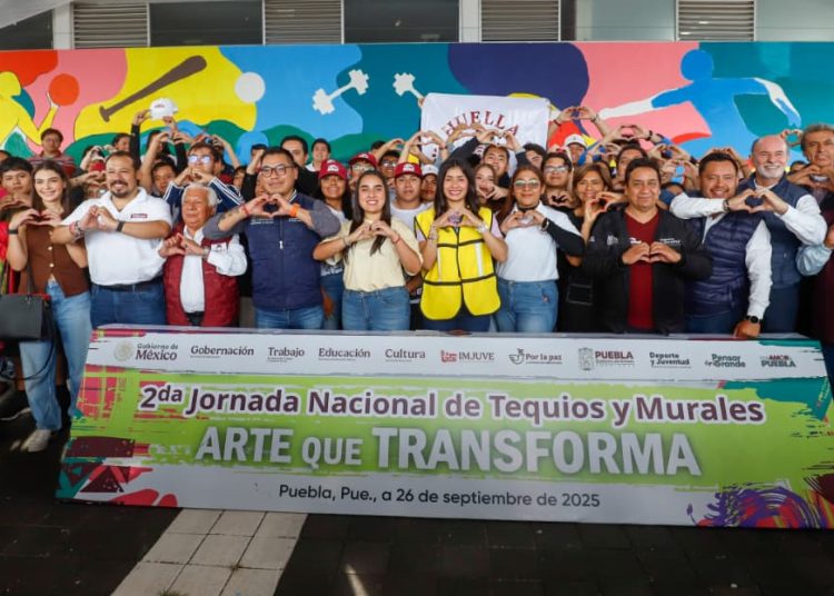 Juventud poblana transforma espacios en arte con Jornada Nacional de Tequios y Murales