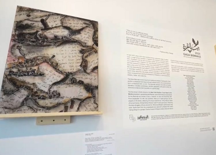 Instalan en NY bienal de arte palestino coronada por el ‘Gaznica’