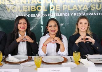 Tonantzin presenta el Mundial de Voleibol de Playa Sub 21 a restauranteros y hoteleros
