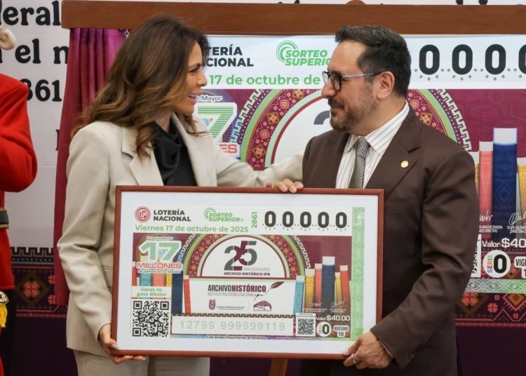 Firman Convenio IPN y Lotería Nacional; develan billete