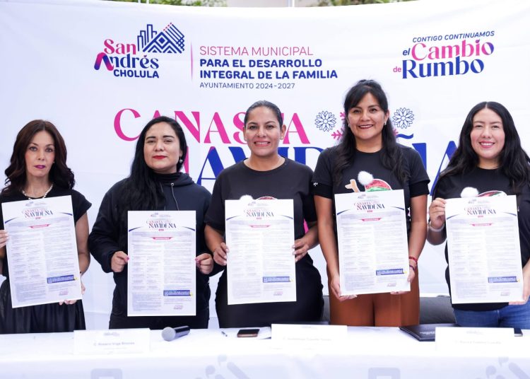Solidaridad y apoyo en San Andrés Cholula con Canasta Navideña 2025