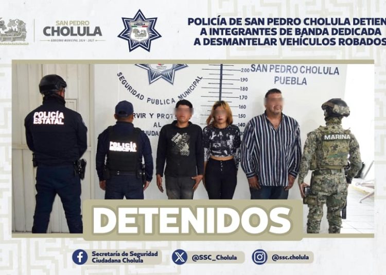 Detienen a integrantes de banda que desmantelaba vehículos robados