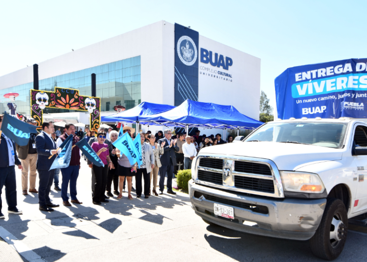 BUAP entrega 60 toneladas de víveres al DIF estatal para población damnificada