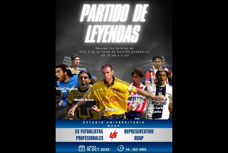Leyendas del futbol mexicano contra representativo BUAP en CU