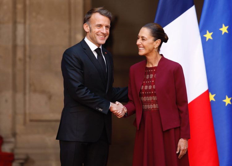 Sheinbaum recibe a Macron en Palacio Nacional