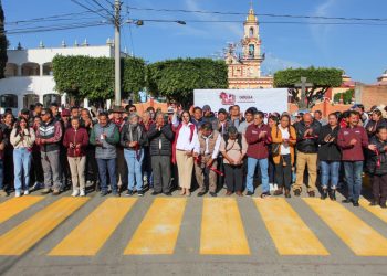 Tonantzin Fernández sigue rehabilitando calles en San Pedro Cholula