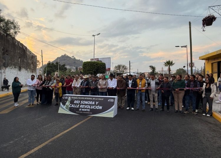 Rehabilitan calle Río Sonora en Atlixco