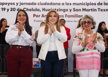 Ceci Arellano y Tonantzin Fernández fortalecen atención a familias de San Pedro Cholula