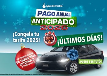 31 de diciembre, último día para pagar anualidad de Agua de Puebla y ahorrar 50% en adeudos