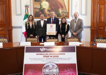 Ayuntamiento de Puebla recibe reconocimiento nacional por liderazgo en transparencia fiscal