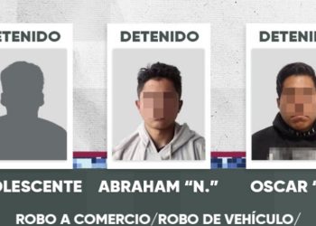 SSC detiene a 3 hombres por robo a comercio y vehículo con violencia