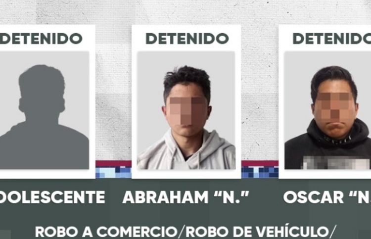SSC detiene a 3 hombres por robo a comercio y vehículo con violencia