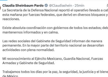 Sheinbaum llama a la calma tras violencia en México por muerte de ‘El Mencho’
