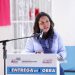 Entrega Lupita Cuautle aula de usos múltiples en San Francisco Acatepec