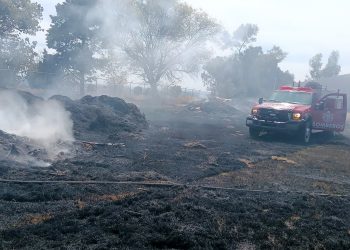 Sofocó bomberos de San Martin Texmelucan incendio de pastizal