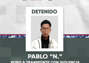 Detiene Policía de la Ciudad a probable responsable de robo con violencia a transeúnte