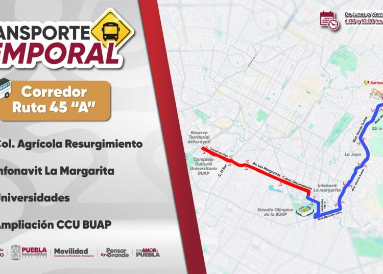 Se incorpora nuevo recorrido temporal mediante ampliación de la Ruta 45 “A”
